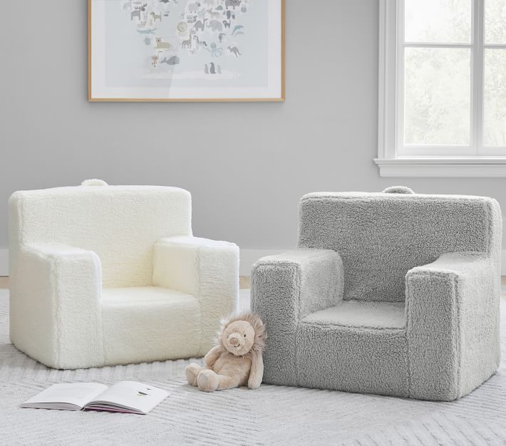 Modern Ivory Sherpa Anywhere Chair Pottery Barn Kids