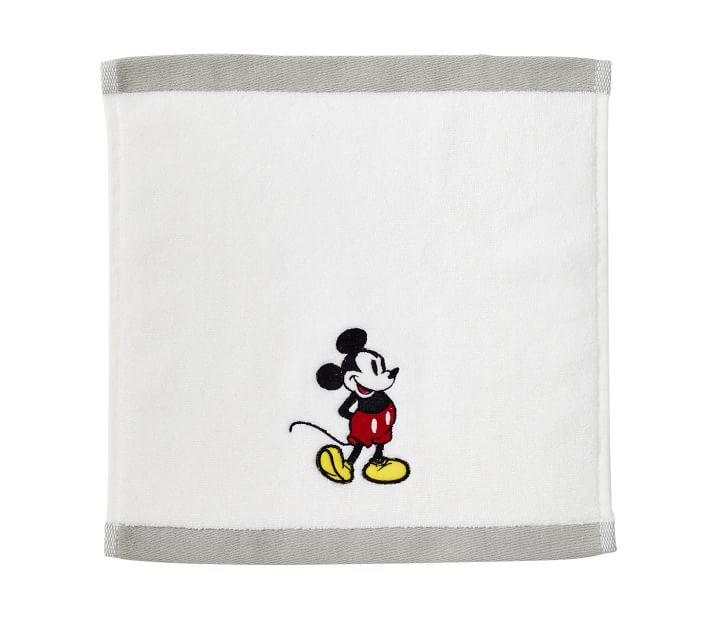 Disney White & Black Mickey Mouse Pattern Hand Towel, 2-Pack