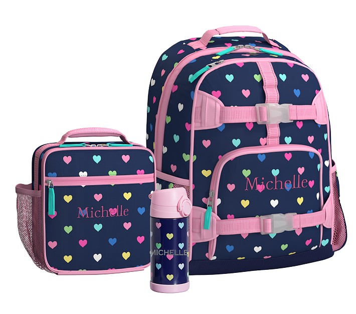 Mackenzie Navy Multi Heart Backpack Lunch Bundle Set Of 3