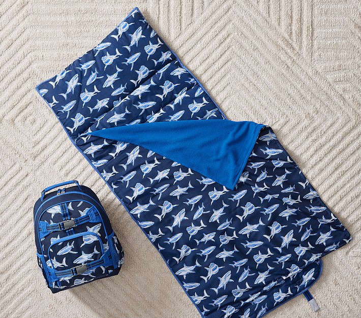 Mackenzie Blue Shark Backpack & Nap Mat Bundle, Set of 2