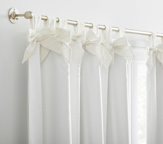 Tie-Top Eyelet Blackout Curtain | Pottery Barn Kids