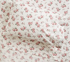 Emily & Meritt Pink Cabbage Floral Organic Sheet Set & Pillowcases