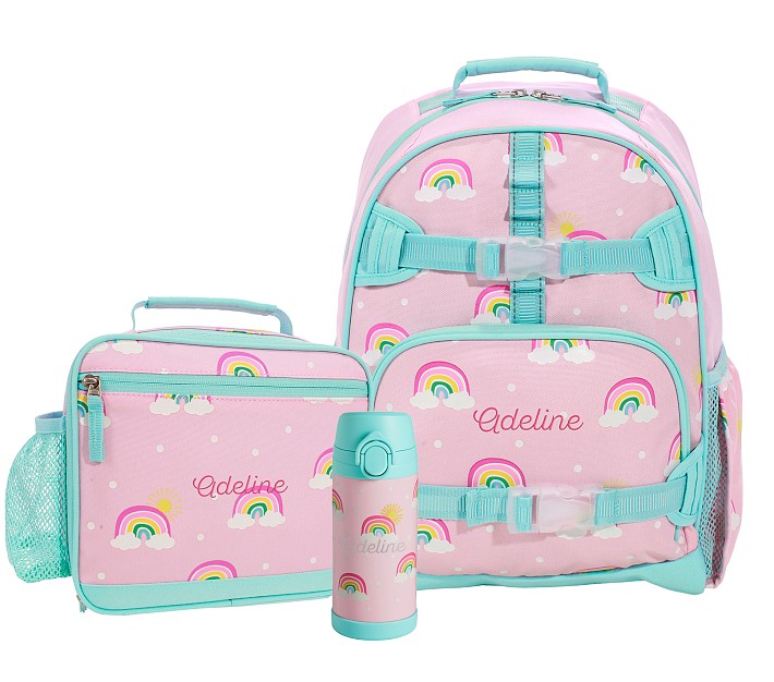 Mackenzie Pink Rainbows Glow-in-the-Dark Backpack &amp; Lunch Bundle, Set of 3