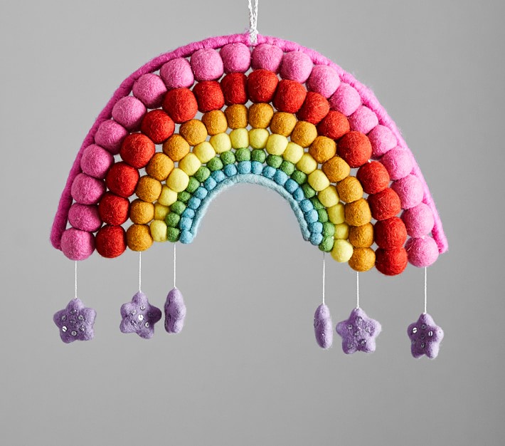 Felted Rainbow Ceiling Mobile