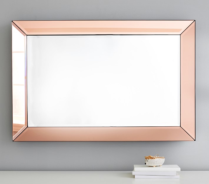 Blush Beveled Glass Rectangle Mirror