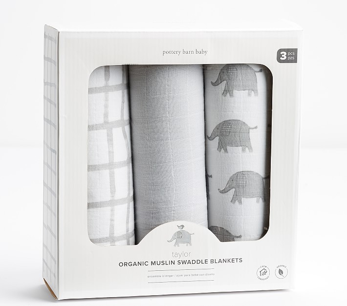 Taylor Organic Muslin Swaddle Set Pottery Barn Kids