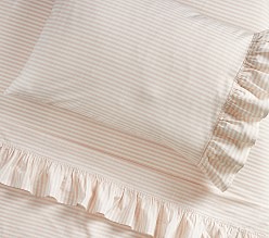 Emily & Meritt Striped Ruffle Organic Sheet Set & Pillowcases