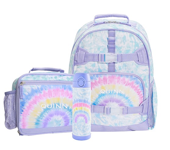 Pottery Barn Kids GRAY RAINBOW BUTTERFLY Large Backpack + Lunch Bag +Pencil  Case