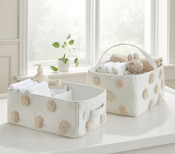 Diaper Caddy Organizer Baby Nursery Storage Basket with Zipper Lid