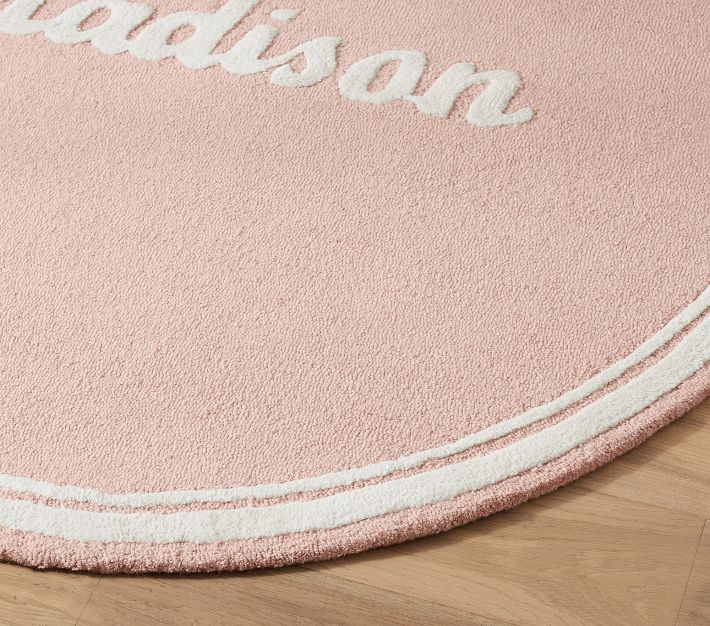 Script Name Round Rug | Pottery Barn Kids