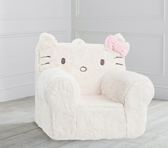 Hello Kitty Ivory Faux Fur Anywhere Chair Slipcover Only