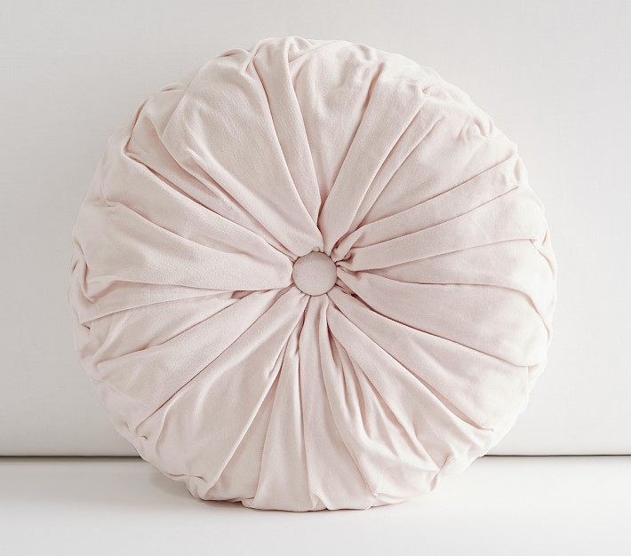 Velvet Pleated Round Pillow