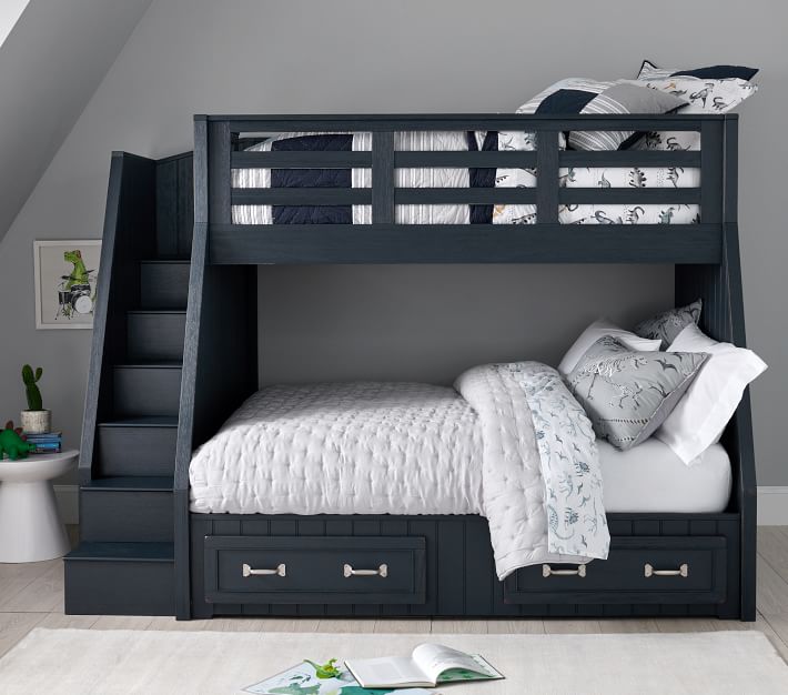 Belden TwinOverFull Stair Loft Bed For Kids Pottery Barn Kids