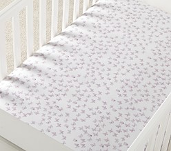 Watercolor Butterfly Organic Crib Fitted Sheet