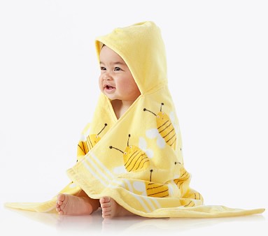 Bumble Bee Icon Baby Beach Hooded Towel