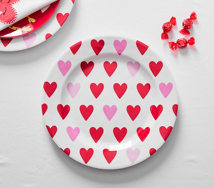 Kids Valentines Day Gifts, Personalized Melamine Plate for Girls,  Valentine's Day Decorations and Place Settings 