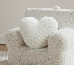 Cloud Faux Fur Heart Pillow
