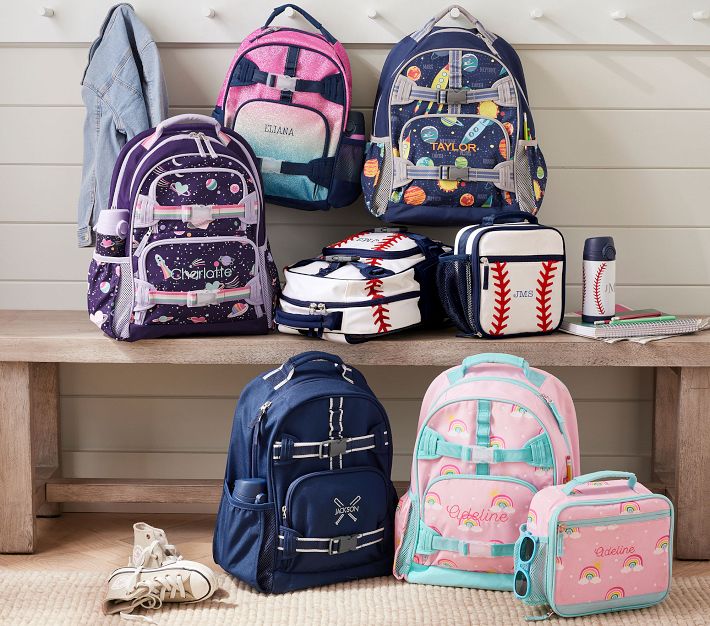 Pottery Barn Kids Backpack Pink and Navy with Francesca Monogram