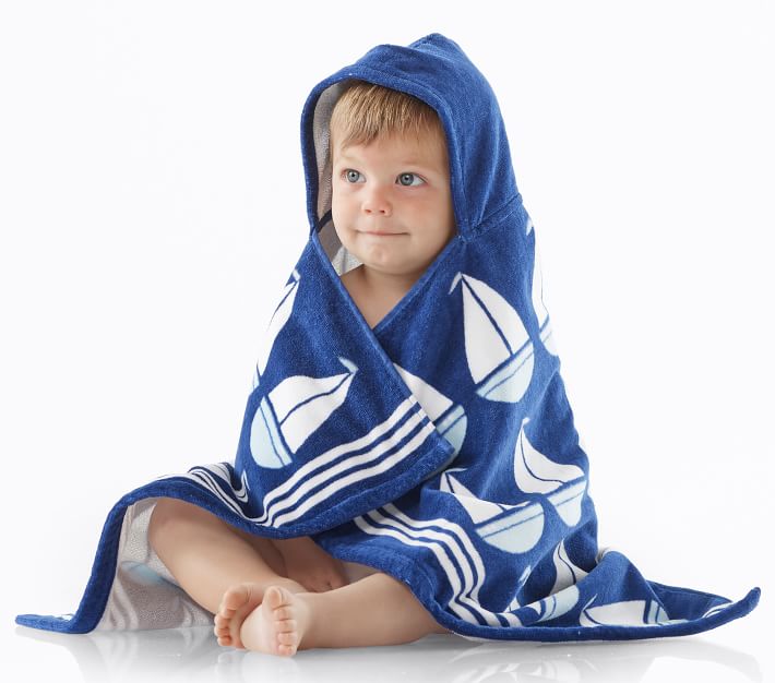 Hooded Baby Beach Towel in Blue main image 1