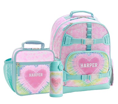 Mackenzie Lavender Heart Tie-Dye Backpack & Lunch Bundle, Set of 3