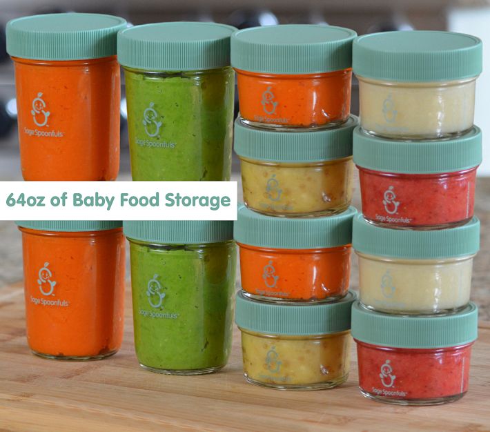 10-Piece Baby Food Maker Set with Glass Baby Food Containers - Sage  Spoonfuls