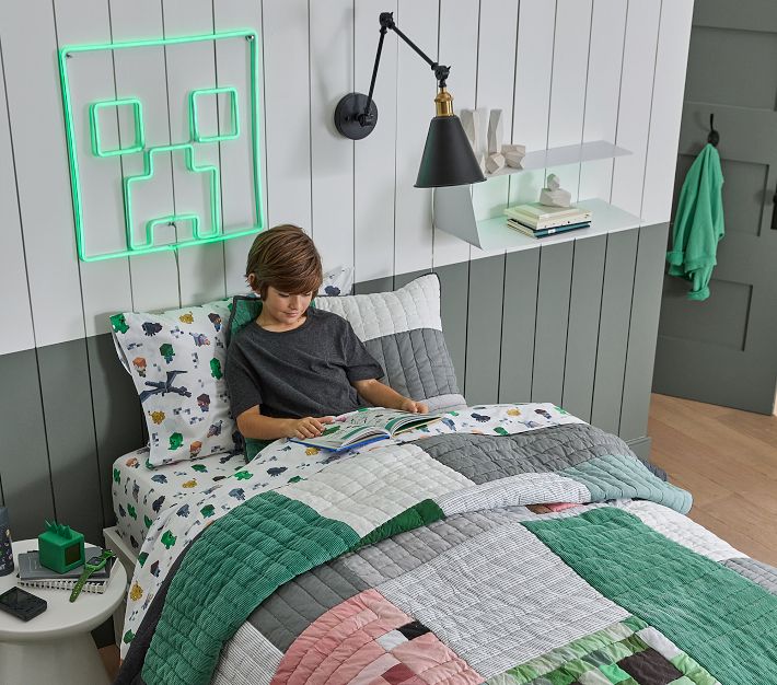 Minecraft™ Patchwork Quilt & Shams Pottery Barn Kids