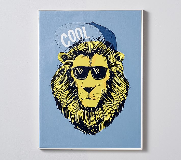 Cool Lion Stretched Canvas Art