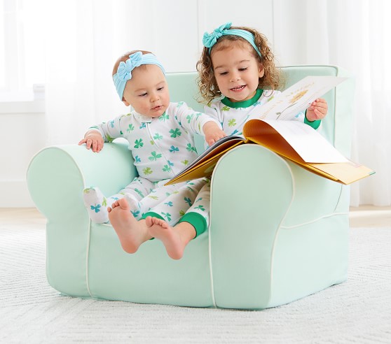 Housse De Chaise Enfant Pottery Barn Oversize – Gris Et Blanc, Motif Tuyauterie Andy