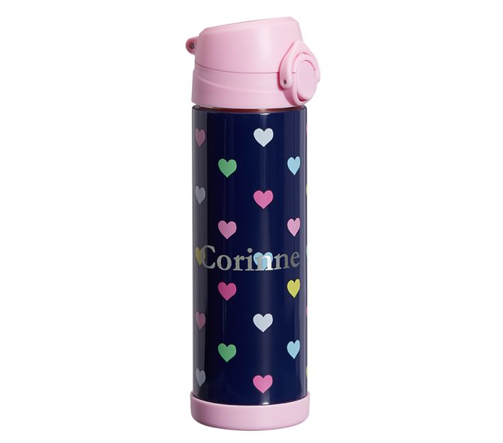 Kids' Insulated Water Bottle Set - Navy Hearts
