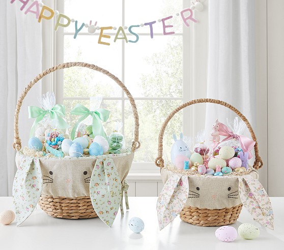 Floral Bunny Ear Easter Basket Liners | Pottery Barn Kids