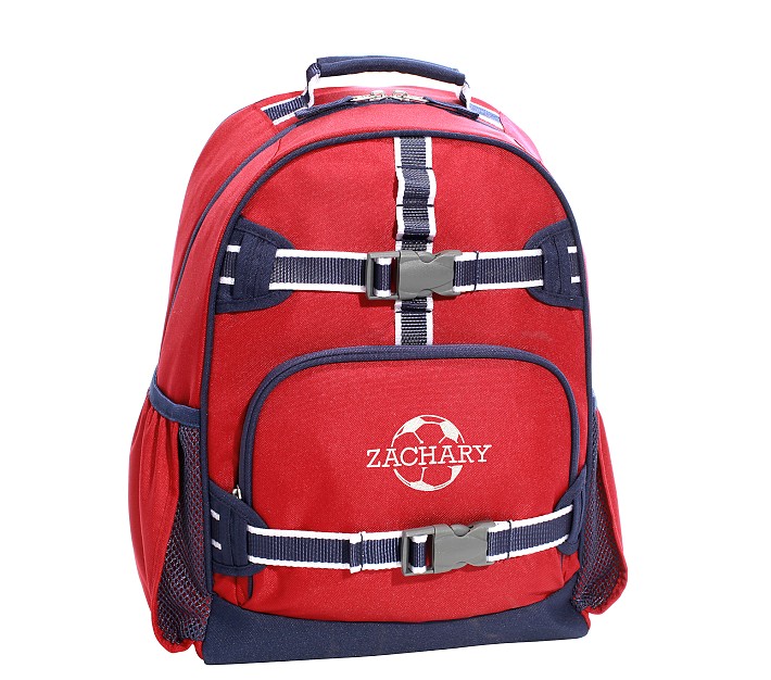 Mackenzie Red Navy Trim Solid Backpacks