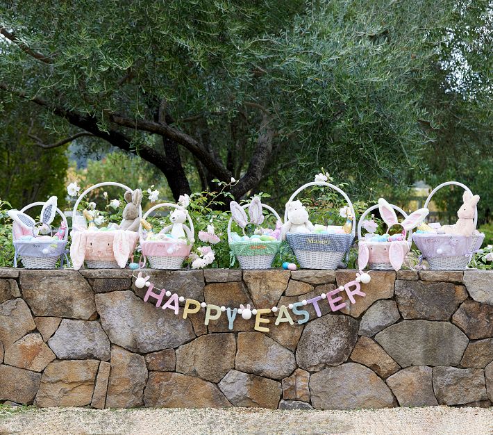 Gingham Bunny Straw Easter Basket  Easter baskets, Easter basket fillers,  Tooth fairy bag