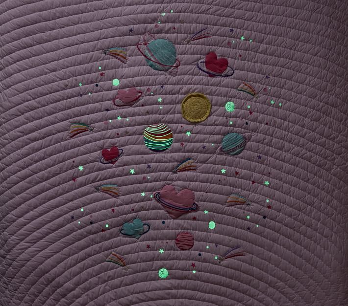 Galaxy Hearts GlowintheDark Quilt & Shams Pottery Barn Kids