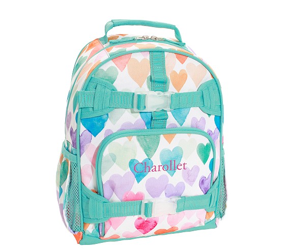 포터리반 Potterybarn Mackenzie Aqua Rainbow Hearts Backpacks