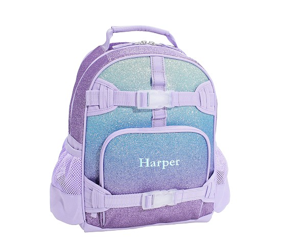포터리반 Potterybarn Mackenzie Lavender/Aqua Ombre Sparkle Glitter Backpacks