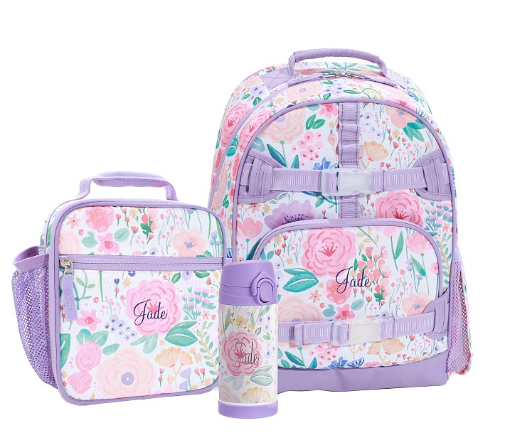 Mackenzie Lavender Floral Blooms Backpack &amp; Lunch Bundle, Set of 3