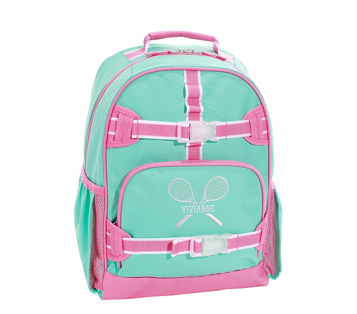 Mackenzie Solid Aqua With Pink Trim Backpacks