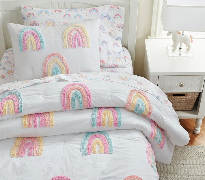 Mainstay Kids Rainbow Sweetie Plush Comforter set, Available in Twin and  Double Queen 