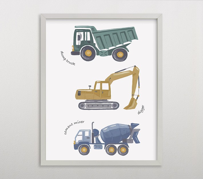 Minted® Tons of Trucks Wall Art by Alice Nelen Pottery Barn Kids