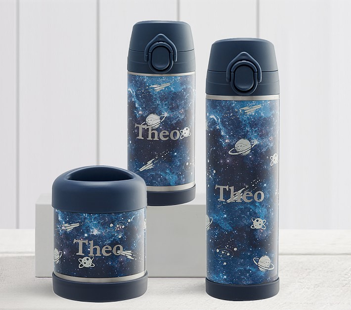 Mackenzie Navy Planet Tie-Dye Water Bottles