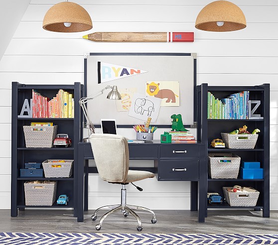 Preston Desk & Storage Wall System, Playroom Storage