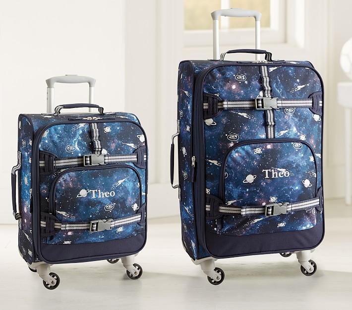 Mackenzie Navy Galaxy Glow-in-the-Dark Spinner Luggage