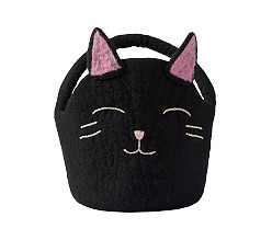 Felted Wool 3-D Black Cat Treat Bag