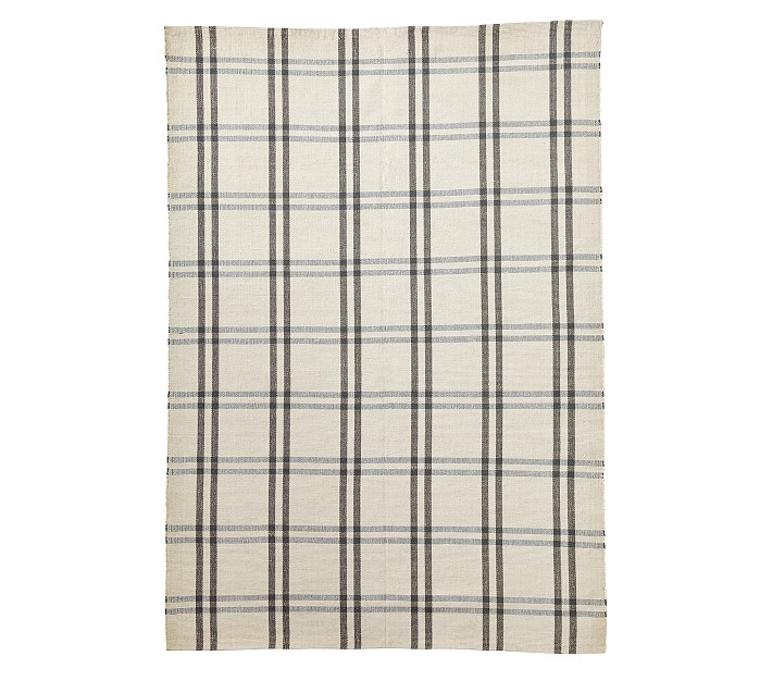 Farmhouse Christmas Kitchen Hand Towels: Most Wonderful Time Print on Flat Weave and Country Black White Check with Decorative Trees on Herringbone