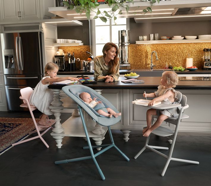 CYBEX LEMO 2 High Chair System, Grows with Child up to 209 lbs, One-Hand  Height and Depth Adjustment, Anti-Tip Wheels Safety Feature - Stunning Black