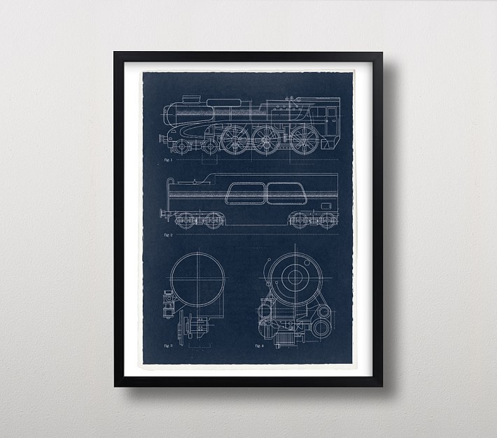Minted&#174; Train Diagram Framed Art by Robert and Stella