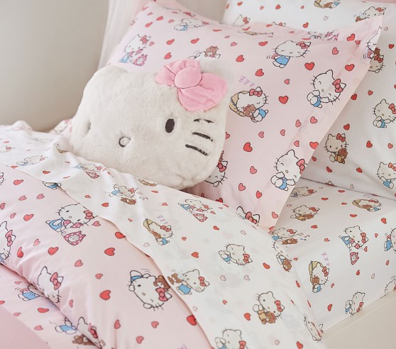 Hello Kitty® Organic Sheet Set & Pillowcases | Pottery Barn Kids