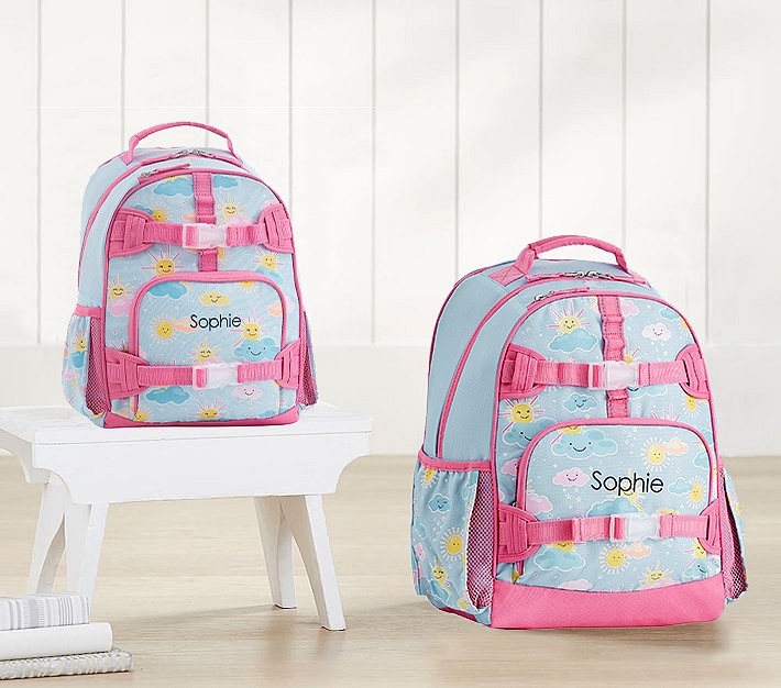 Mackenzie Aqua Sunny Skies Glow-in-the-Dark Backpacks | Pottery Barn Kids