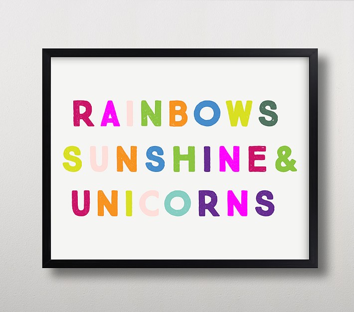 Minted&#174; Sunshine Rainbows &amp; Unicorns Framed Art by Lori Wemple