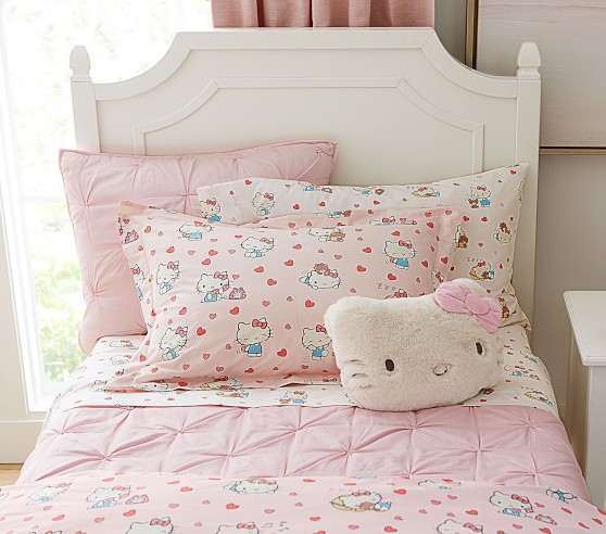 Hello Kitty® Organic Sheet Set & Pillowcases | Pottery Barn Kids